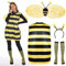 FORMIZON Bienen Kostüm Damen, Bienenkostüm Erwachsene mit Biene Haarreif, Flügel, Beinärme, Hummel Faschingskostüme für Damen Herren Karneval Dress Up Party Cosplay (Hummel, S)