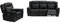 Venta-unica - 3+1-Sitzer-Sofa Relax aus Leder Kenneth - Schwarz
