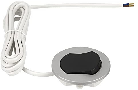 Interruttore universale per mobili da incasso ON/OFF, cavo 2 m, 12 V, argento