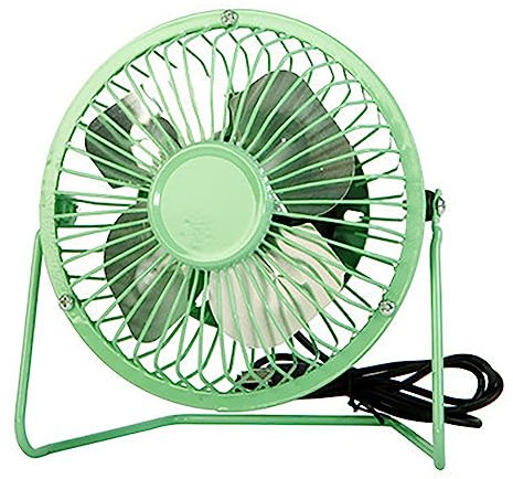 Sokelinn-six 4 Inch Small Usb Desk Fan, Metal Mini Quiet Personal Cooling Fan for Home Office Car Travel (Green)