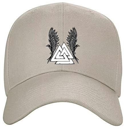 WDBAYXH Wikinger Odin Valknut Raven Baumwolle Baseballcap Hip Hop Cap Hut Outdoor Sports Cap Mode Baseballkappen Trucker Cap Unisex Verstellbar Metallschnalle Golfmütze Sport-Sonnenhut Hüte,Beige 2
