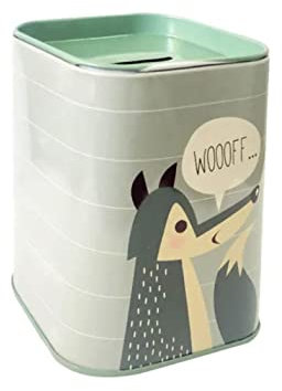 makio KINDER MONEY_BANK - Spardose Fuchs mit Deckel - originelle Spardose für Kinder, leicht, stabil, lustiges Design