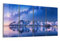 DEQORI Glasbilder Echtglas | Motiv Galaxis über Fjord | horizontal 4-teilig 120x60 cm | große XXL Deko | Wandbilder für Wohnzimmer, Schlafzimmer, Flur & Küche | moderne Wanddeko