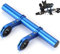 Manillar Bicicleta Extensor, Bicicleta Extensor Manubrio con 2 Abrazaderas, 20cm Extensor de Soporte Manillar de Aleación de Aluminio para Bici, Velocímetro, GPS Teléfono, linterna (Azul)