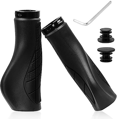 Libershine Fahrradgriffe,rutschfeste Gummi-MTB-Griffe,Fahrradgriffe Ergonomisch Lang Kurz,22,2mm Lenkergriffe für MTB,E-Bike,Cityrad Rennrad und Faltrad,Drehgriffschaltung,BMX,Mountainbike,Scooter