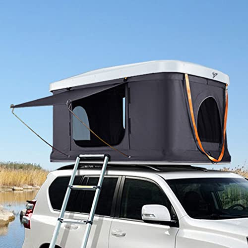 Auto-Markise, Outdoor-Hartschalen-Camping-Markise, Auto-Dach-Zeltbett, luxuriöses Auto-Dachbett, zusammenklappbar für Auto-Leiter, Lampe