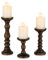 Candeldo Kerzenständer Holz Deko Kerzenhalter: 3 Stück Braun Vintage Kerzenhalter Tischdeko Weihnachten Wohnzimmer Esstisch Landhausstil Dekoration Groß Kerzenständer für Stumpenkerze Teelicht