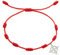 Only faith Armband mit roten Knoten, mit Hexenknoten für Damen, Edelstahl, rote Kordel, verstellbar, Glücksbringer, handgefertigt, Einheitsgröße, Edelstahl