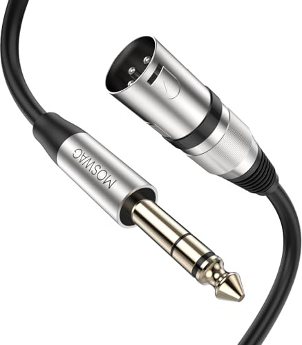 MOSWAG 6.35mm TRS to XLR Male Balanced Audio Mic Cable 5M | Metal Housing Fit Mic Mixer Guitar Amp Monitor PA Speaker
