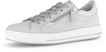 Gabor Damen Low-Top Sneaker | Frauen Halbschuhe | Wechselfußbett | Moderate Mehrweite (G) | schnürer | Light Grey (Uni) | 39 EU - 6 UK