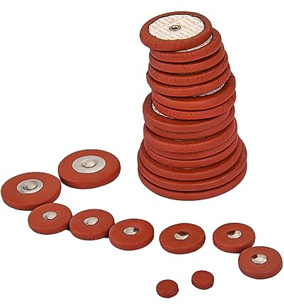 Saxophon Lederpolster Braun für Tenorsaxophon C404 | Leder, Ersatzteil für Reparatur, Kompakte 25 Stück Packung, Passend für Saxophon