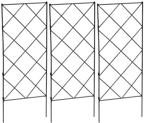 Trellis de Jardin, scénario de Treillis d'escalade de 3 pcs, vignes d'escalade Cadre de Soutien, Treillis d'escalade, métal en métal enerèle en Treillis Noir Pliable, Plante de Jardin Support de croi