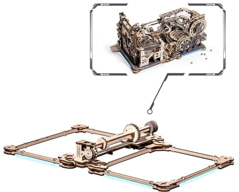 ROBOTIME 3D Puzzle Holz Murmelbahn Trackball Modell Bausatz für Erwachsene Mechanische Kugelbahn Holzpuzzle Mit Holzbausatz LG01 Link-Paket