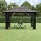 ZEYUAN Tonnelle murale pour extérieur, pergolas de jardin, auvent extérieur, Pergola pour terrasse Acier gris anthracite 400 x 300 x 270 cm