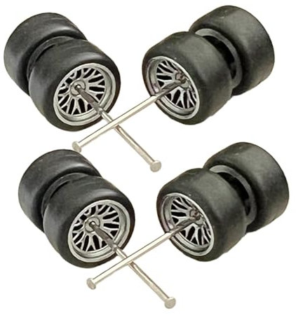 Luwecf 8 Stück Miniatur Autoreifen für Bastelbegeisterte im Maßstab 1:64, Silber