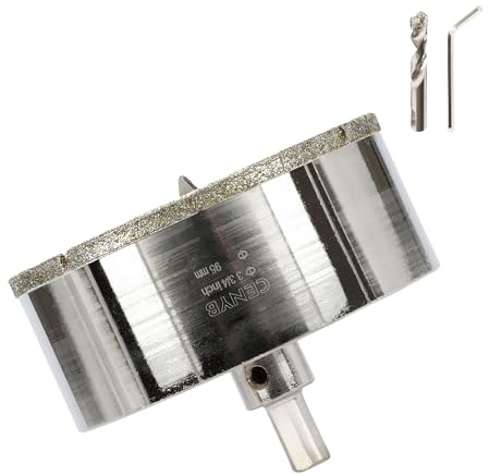 3-3/4 Pouces 95mm scie cloche carrelage foret diamant carrelage avec foret de centrage – Revêtue de diamant Adaptée pour,Verre, Marbre, Porcelaine et Céramique