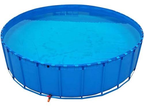 MAYFABD Teichfolie Faltbar Dauerhaft Aquariumbecken Mit Unterstützung Pool aus PVC-Plane Mit Ablassventil Gartenteich Teichplane für Fischteiche Brunnen Wassergarten und Wasserfall,Blau,2 * 1m
