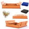 Sandkasten Imprägniert Rosa 120 x 120 Premium Sandbox mit Abdeckung Sitzbänken Deckel Plane Sandkiste Holz Kiefer Sandkastenvlies