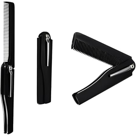 XUKZIMA 1 Pcs Folding Comb for Beard Hair Beard Comb Portable Folding Comb for Men Pocket Flip Combs for Men and Women Butterfly Knife Comb Hair Combs for Men Small Comb Plastic Portable Travel Hair