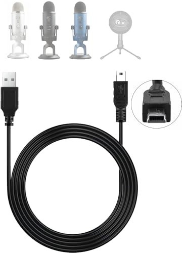 FCD TRUST 10ft Blue Yeti Microphone Cord for Blue Yeti, Blue Yeti Pro, Snowball iCE Microphones,Power Cable USB A Male to Mini USB Data Transfer Cord (10FT/3.0m)