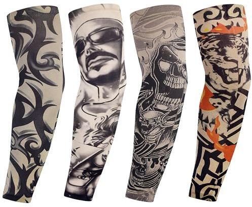 syiyunran Arm Sleeve Gaming - 4 Paare für Männer Einem Gewicht Von 35-80kg Armstulpen, Kühlende Armsleeve, Nahtlose eiskalte tattoo ärmel kann Verwendet Werden Outdoor Reiten, Fahren, Wandern