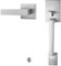 EHOMEWARE Front Entry Door Handle, Satin Nickel Door Handles No Lock, Exterior Door Handle Set, Front Door Handle & Interior Door Lever, Left and Right Doors Universal, Modern Square Design