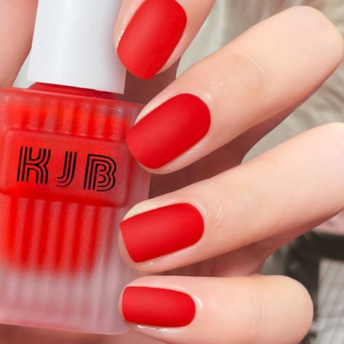 Red Nail Polish, Matte Nail Varnish, Quick Dry Nail Polishes, 7 Days Long Lasting Nail Lacquer, 12ml Nail Paint for Women Nail At Home DIY Nail Art