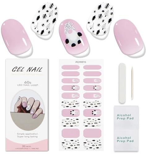 JMEOWIO Nagelfolie Weihnachten Glitzer Süß Gel Nail Nagelfolien Selbstklebend Nagelsticker Uv Härtend Dekoration Nageldesign Zubehör