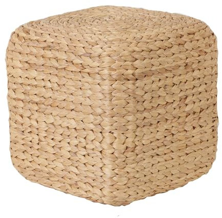 Casa Moro Landhaus Pouf Sitzhocker Seegras Würfelform Sitzgelegenheit Fußablage Fußhocker Boho Skandi Landhausstil IN400 Wasserhyazinthe