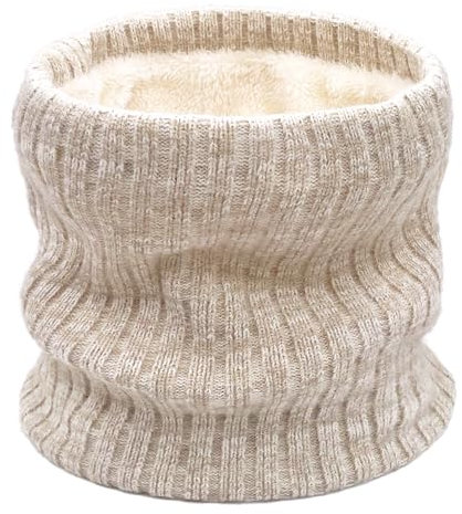 lifwimner Snoods for Men Women Winter Neck Warmer Scarf Thermal Fleece Double Layer Windproof Ski Mask for Cold Weather Birthday Gifts(Beige)