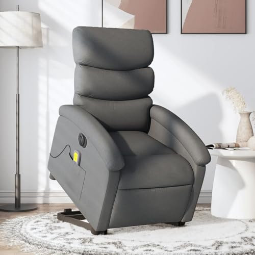 IKAYAA Massagesessel Fernsehsessel Elektrisch Verstellbar TV Sessel mit Aufstehhilfe Liegesessel mit Liegefunktion Verstellbar Aufstehsessel Elektrischer Relaxsessel Massagefunktion Wohnzimmer