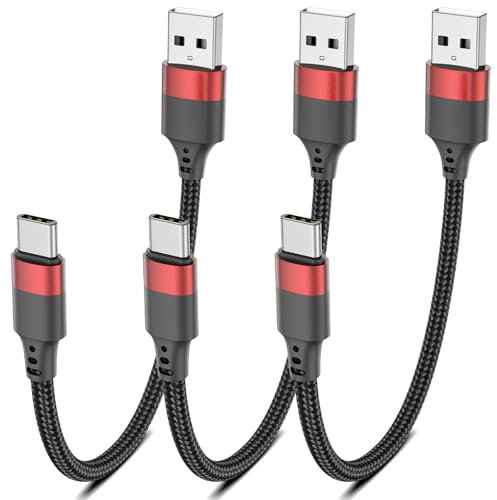 Bkduice USB C Kabel Kurz 20cm, 3 Stück Geflochten 0.2m USB A auf USB C Ladekabel, Typ C Kabel Kurz 3A Schnellladen für iPhone 16 15 Pro Max Samsung Galaxy S24 S23 S22 S21 A55 Xiaomi Pixel