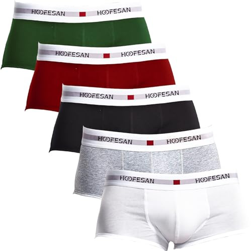 PHOLEEY Boxershorts Herren 5er Pack Baumwolle Männer Unterwäsche Unterhosen Retroshorts Boxer