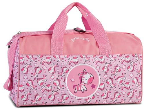 Kinder Sporttasche Reisetasche Für Mädchen und Jungen Fabrizio Weekender Kinder Zebra Pink Duffel Bag (M5, M2)