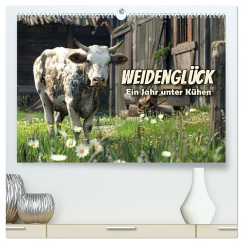 Weidenglück: Ein Jahr unter Kühen (hochwertiger Premium Wandkalender 2026 DIN A2 quer), Kunstdruck in Hochglanz: Ein bezaubernder Kalender, der die ... von Kühen einfängt. (CALVENDO Tiere)