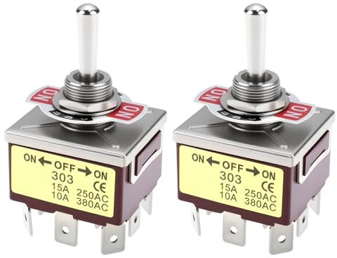 Be In Your Mind Interruttore a levetta TPDT a 9 pin E-TEN303 KN3C-303 a 3 posizioni, 2 pezzi