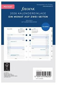Filofax Kalender Pocket 1Mo/2S tabbed (deutsch)2026