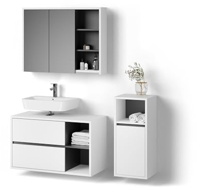 Livinity Ensemble de Meubles de Salle de Bain Vomano Blanc