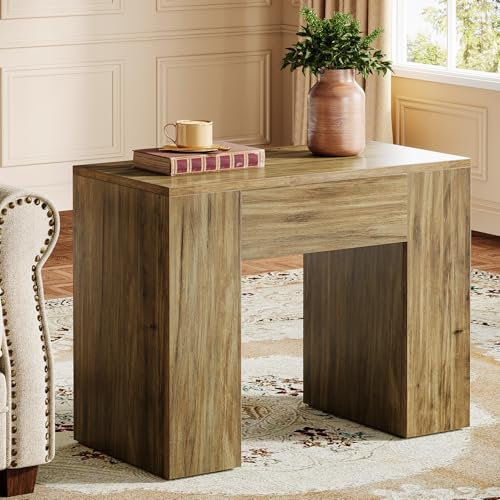 Tribesigns Mesa Auxiliar Estilo Industrial, Mesa de Sofá Grande con Patas Resistentes, Mesita de Noche para Sala de Estar, Dormitorio, Entrada, Oficina, 80 x 40 x 65.5 (Marrón)