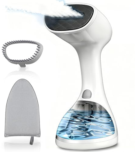 HAPAIS Steamer Dampfglätter 1500 W Mit 35 g pro Min Dampf,300 Ml Wassertank für 25 Min. Laufzeit, LCD-Display,2-in-1 Bügeleisen mit 4 Modi und Dampfbürste,für Zuhause & Reisen