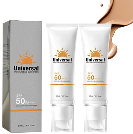 Tinted Sunscreen for Face SPF 50 – Getönte Sonnencreme für Ebenmäßigen Teint, Feuchtigkeitsspendende Tagespflege mit Lichtschutzfaktor 50, Leicht & Mattierend für Sport, Reisen & Alltag (2PC, 50ml)