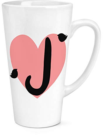 J Heart Alphabet 17oz Large Latte Mug Cup