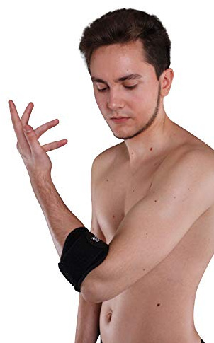 LOREY Hochwertige Kombinierte Ellenbogenbandage mit integrierter Druckpelotte (S/M)