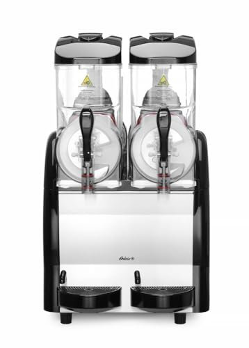 HENDI Slush Eis Maschine, 2x12L, Slush Makers, Eismaschine, Inkl. Abtrofpschale, Kältemittel: R290, Tag- und Nachtmodus, 230V, 740W, 470x520x(H)810mm, Polycarbonat
