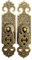 Tiazza 2Pcs Vintage Style Embossing Pattern Pulls Handle Bookcase Wardrobe Drawer Window Pure Copper Double Door Handle