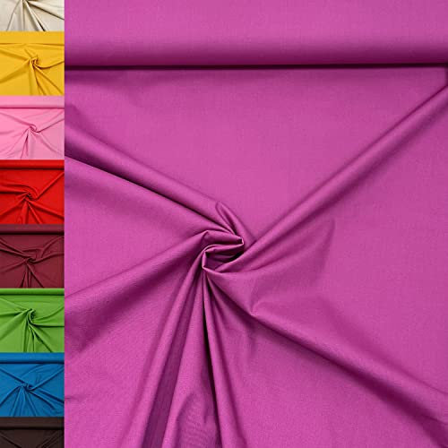 MAGAM-Stoffe Sophie Baumwollstoff Uni 100% Baumwolle Oeko-Tex Meterware 50cm (13. Erika)