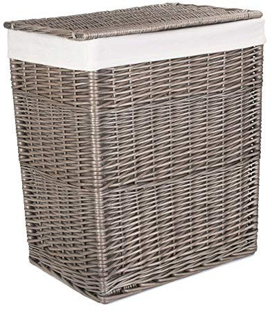Red Hamper Antique Wash Slim Wicker Laundry Basket, Brown, One Size
