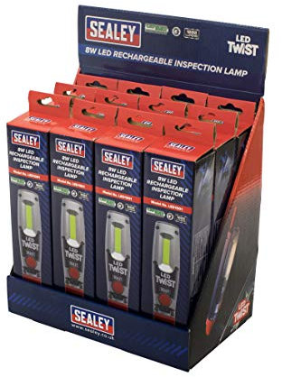 Sealey LED1001DB 8W LED Rechargeable Inspection Lamp - Display Box of 12