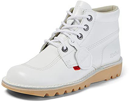 Kickers Stivali In Pelle Bianca Kick Hi - EUR 36