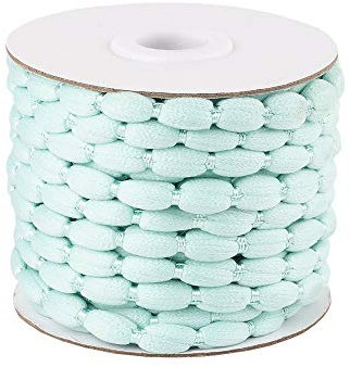 Ideen mit Herz Pompon-Band auf Rolle | Ø 1 cm | 10 m lang | Bommelborte, Pom-Pom-Band | Ideal zum Basteln und Nähen (mint)